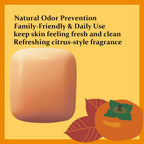 HAMMOCK IN THE HEATHER Japanese Persimmon Soap Natural Odor-Preventing Soap, Gentle Cleansing for Sensitive Skin, Family Daily Use, Refreshing Citrus Scent, 80g x 2 Bars (Regular)